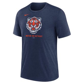 Nike Detroit Tigers Logo Nike Mens MLB T-Shirt in Blue | NJFD44BDG-J77