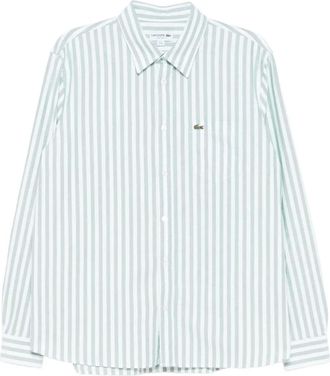 Lacoste Camicia in cotone con applicazione loco - Bianco