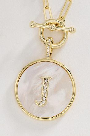 Melinda Maria Love Letters Medallion Monogram Necklace