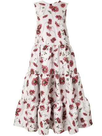 Adam Lippes daisy jacquard maxi dress - women - Polyester - L - White