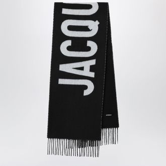 Jacquemus Black wool scarf with logo