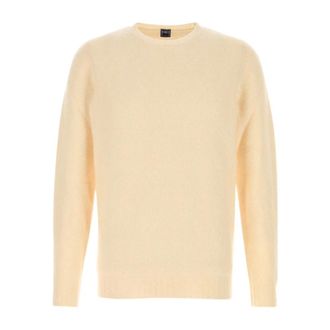 Fedeli Round-neck Knitwear, male, Beige, Size: L Stretch Wool Blend Sweater