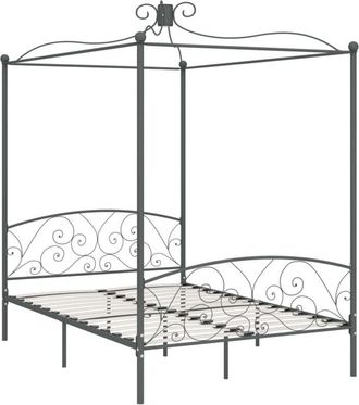 vidaXL 284482 Canopy Bed Frame without Mattress Grey Metal 120x200 cm Vidaxl