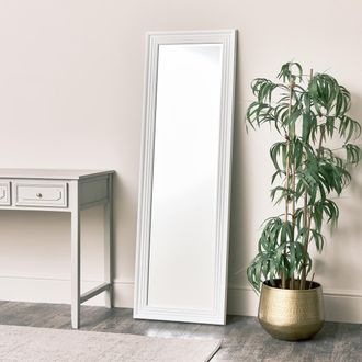 Melody Maison Tall White Full Length Mirror 52cm X 160cm in Off-White | Size: 52 cm X 160 cm