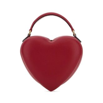 Moschino Red Nappa Leather Love Me Bag Handbag