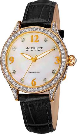 August Steiner Womens Genuine Leather Watch