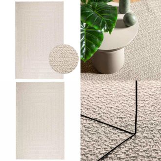 vidaXL Tappeto ZIZUR Crema 160x230 cm Aspetto Iuta Interni ed Esterni - Tappeto in polipropilene - Tappeto con effetto juta