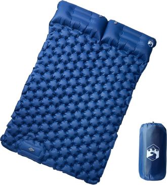 vidaXL Colch&oacute;n De Camping Autoinflable Con Almohadas 2 Personas Azul Vidaxl
