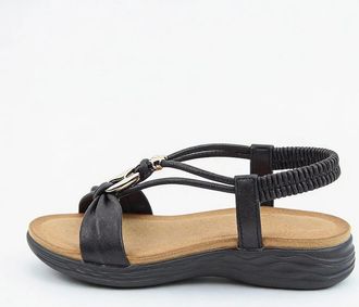 Heavenly Feet Womens Heavenly Feet CHIME Womens Slingback Sandals Black - Size: 6.5