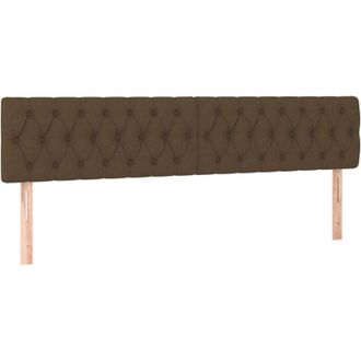 vidaXL Cabeceros 2 Unidades De Tela Marr&oacute;n Oscuro 90x7x78/88 Cm Vidaxl