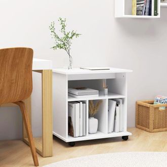 vidaXL vidaXL Mobiletto con Ruote Bianco 60x45x60 cm in Legno Multistrato