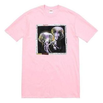 SUPREME SS18 Jellyfish Tee Light Pink Printing Short Sleeve Unisex SUP-SS18-0052