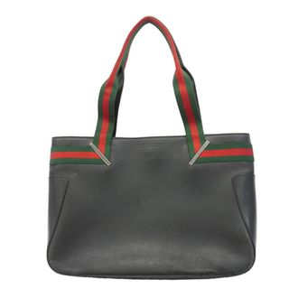 Gucci Black Leather Tote Bag (Pre-Owned)