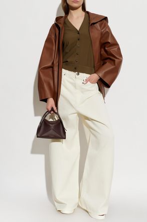 Max Mara Leather Jacket Acinoso, Womens, Brown