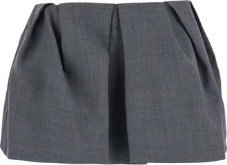 Shushu/Tong Plissirok - Dames - Korte rokken - Grijs - 2XS - Wol - Rokken