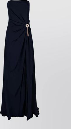 Genny long strapless dress draped detail
