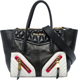 Miu Miu Pre-owned Miu Miu Small Tricolor Nappa Biker Twin Pocket Satchel Ladies ZB54JKPETXCKZ7GZ