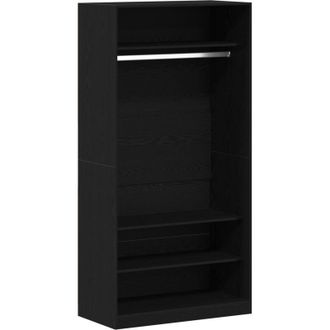 vidaXL Vidaxl - Armario Roble Negro 100 X 50 X 200 Cm Madera Contrachapada