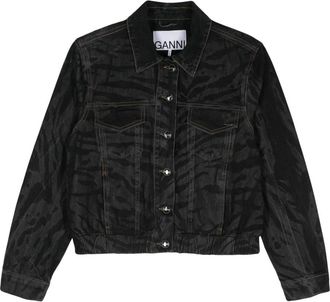 Ganni Denim Bomberjack - Dames - Spijkerjassen - Zwart - M - Denim - Jassen