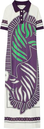 Tory Burch mesh polo dress - women - Fabric - M - Neutrals