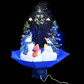 vidaXL &Aacute;rbol De Navidad Con Nieve Con Base De Paraguas Pvc Azul 75 Cm Vidaxl