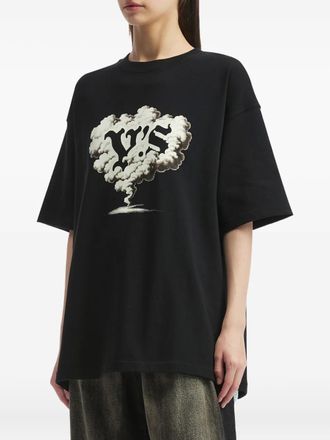 Yohji Yamamoto graphic-print T-shirt - women - Cotton - 3 - Black