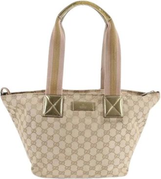 Gucci Pre-owned Handbags, female, Beige, Size: ONE SIZE Pre-owned Vintage Tote Bag