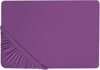 Beliani S&aacute;bana De Algod&oacute;n Violeta 90 X 200 Cm Ajustable Bordes El&aacute;sticos S&oacute;lido Janbu