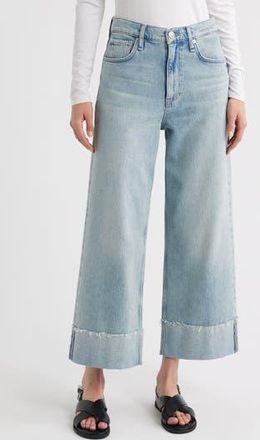 Rag & Bone Andi High Waist Raw Cuffed Ankle Wide Leg Jeans in Bloomfield at Nordstrom Rack, Size 28