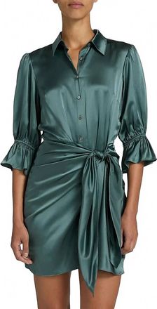 Cinq &agrave; Sept Fabbie Mini Dress In Charcoal Teal