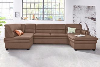 Sit&more Wohnlandschaft »Pisa U-Form« mit Federkern, wahlweise mit Bettfunktion