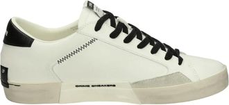 Crime London Sneakers, male, White, Size: 12 US Low-top leather sneakers with removable insole