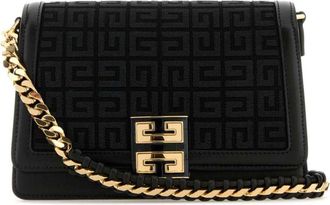 Givenchy medium 4G-embroidered shoulder bag - women - Cotton/Acrylic/Calf Leather/Other fibres/Polyester/Cotton - One Size - Black