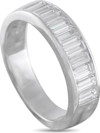 Luxury Bazaar 18K White Gold 1.36ct Diamond Half-Eternity Band Ring MF21-040926
