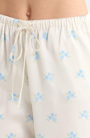 Etam Noreen Floral Mesh Pajama Pants in Print Ecru Backgr at Nordstrom, Size X-Small