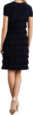 Joseph Ribkoff Ruffle Front Dress In Black