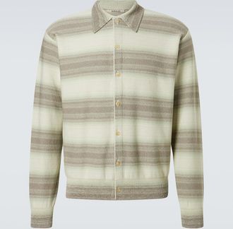 Auralee Cardigan in cotone e seta a righe