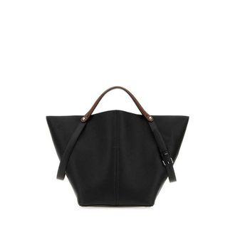 Maison Margiela Black Leather Dress-Age Shopping Bag Blackchestnutblack Borse A Mano