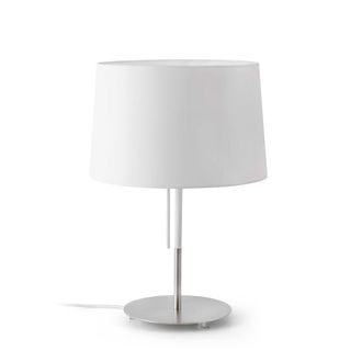 Netlighting Volta 1 Light Table Lamp White Nickel E27