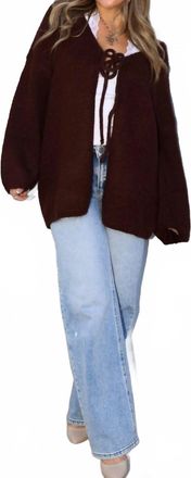 Lumiere Aspen Oversized Cardigan In Brown