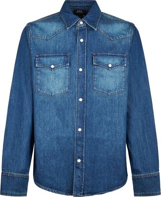 A.P.C. Denim Western Shirt with Pointed Collar