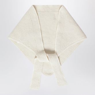 Jacquemus White Gros Grain scarf in alpaca blend
