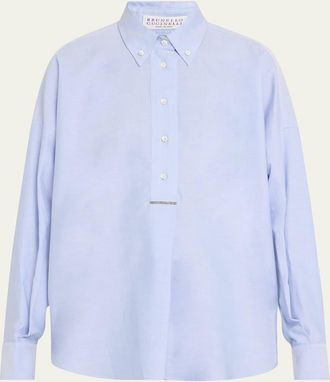Brunello Cucinelli Cotton Oxford Button Down Shirt