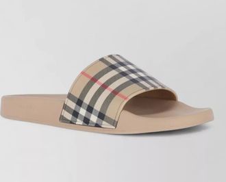 Burberry slide sandals heel open toe patterned strap