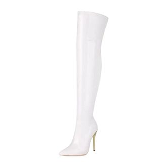 Generic Womens Sexy Over The Knee Boots Pointed Toe Super High Stiletto Heel With Side Zipper Thigh High Party Shoes