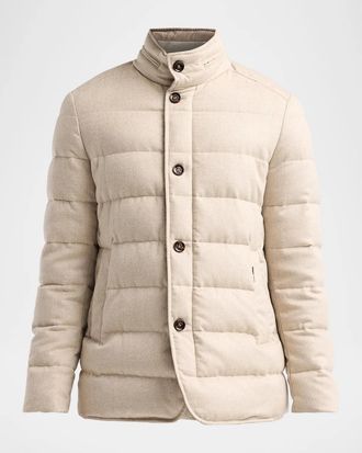Feyem Men & apos;s Nolde Wool-Cashmere-Blend Quilted Jacket