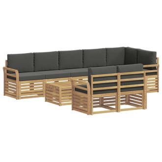vidaXL Set Di Divani Da Esterno 9 Pz Bianco E Antracite Poliestere Vidaxl