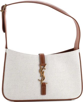 Saint Laurent Le 5 a 7 canvas kleine tas - Beige