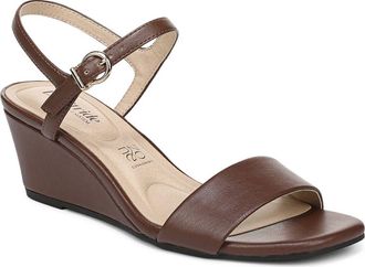 Life Stride Sawyer Slingback Wedge Sandal in Cocoa Brown at Nordstrom, Size 9.5