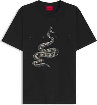 HUGO BOSS Cotton-jersey T-shirt with spaced-out logo